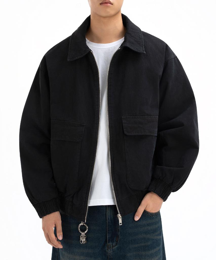 Underoff Washed Out-Pocket Blouson Jacket Black