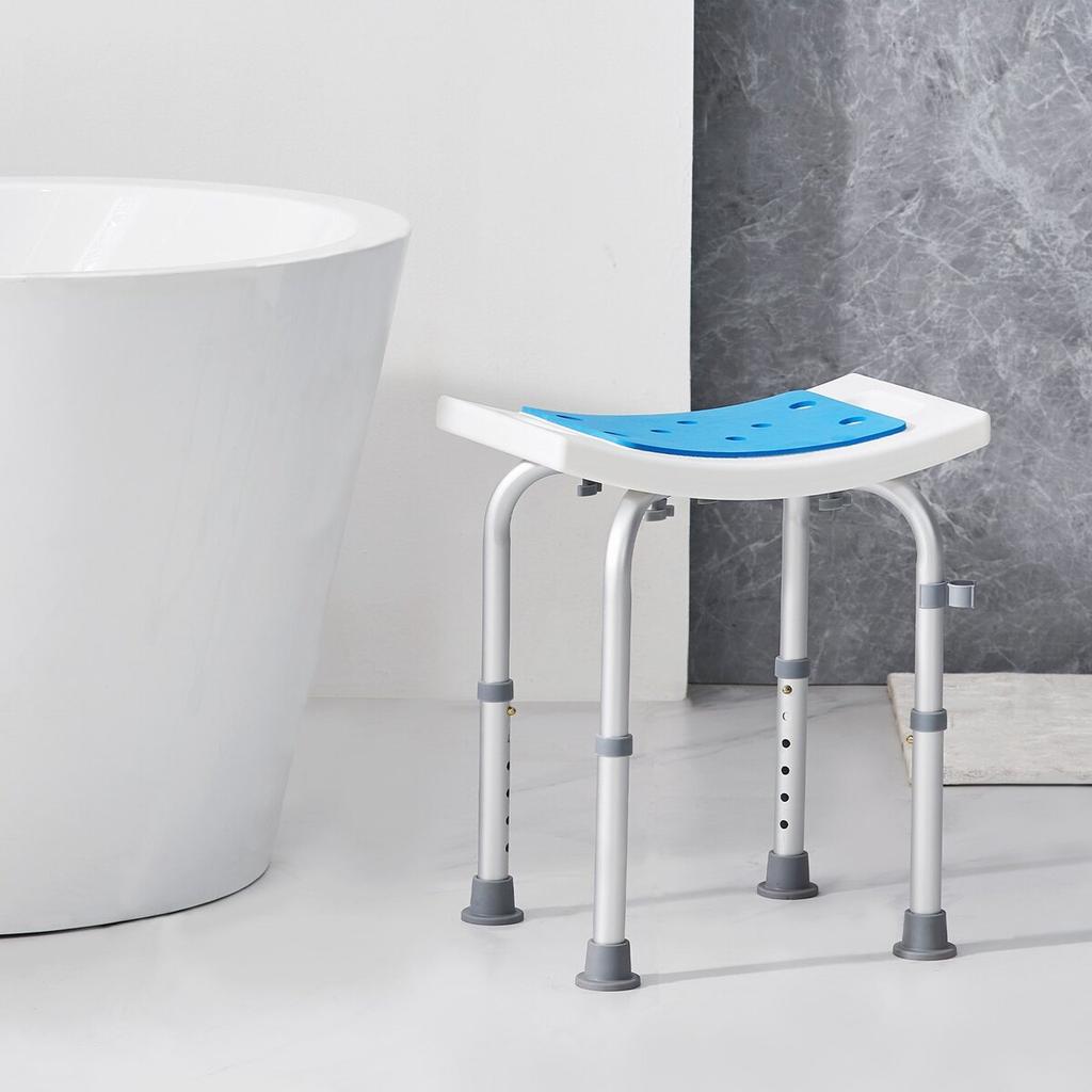 Duschhocker, höhenverstellbarer Duschhocker, Duschsitz für die Dusche oder Badewanne, rutschfester Hocker für ältere, behinderte Menschen,