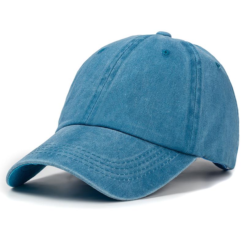 New Unisex Cap Adjustable Washed Cotton Solid Color Plain Baseball Cap Streetwear Leisure Hat Cap