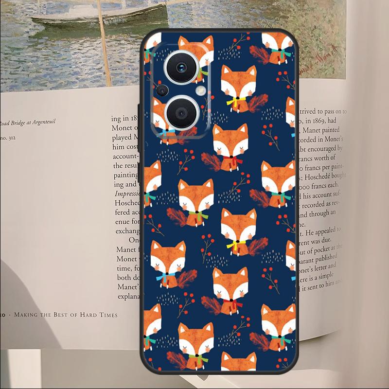 Cartoon Foxes Animal Cover For OPPO Reno 12F 11F 13F 14F 10 11 12 13 14 Pro 8 Lite OPPO Find X9 X6 X5 X8 Pro Case