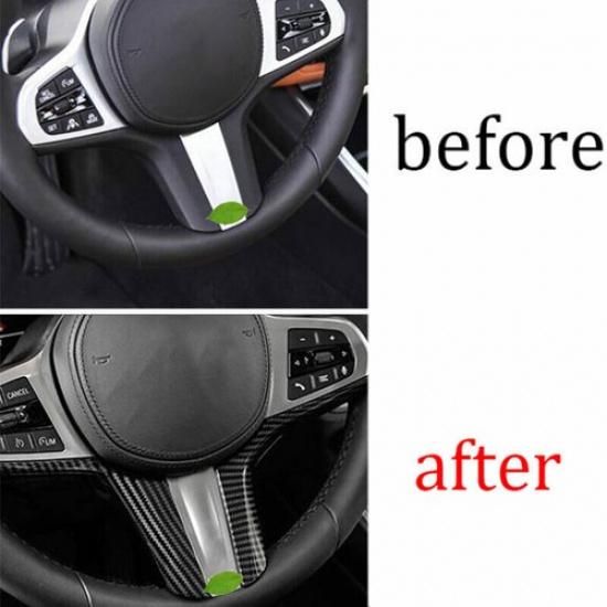 Fit For BMW X5 G05 -21 ABS Carbon Fiber Car Steering Wheel Frame Cover Trim
