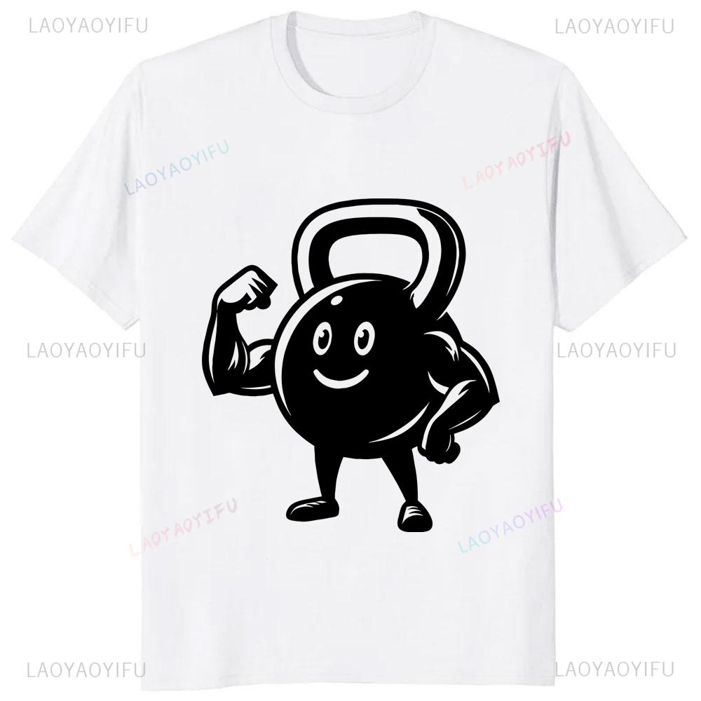 

Hot Sale GYM Kettlebell Graphic Cartoon Printed Man Tshirt Fashion Hip Hop Streetwear Casual Fitness Bodybuilding Gymnasium Tees 4XL