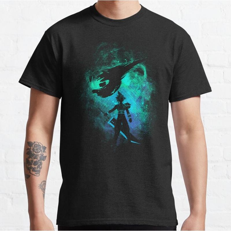 Ex soldier Art Final Fantasy Gift t shirt for RPG gamer 100 cotton tee Mens Short Sleeve Graphic Clothes All size tops S