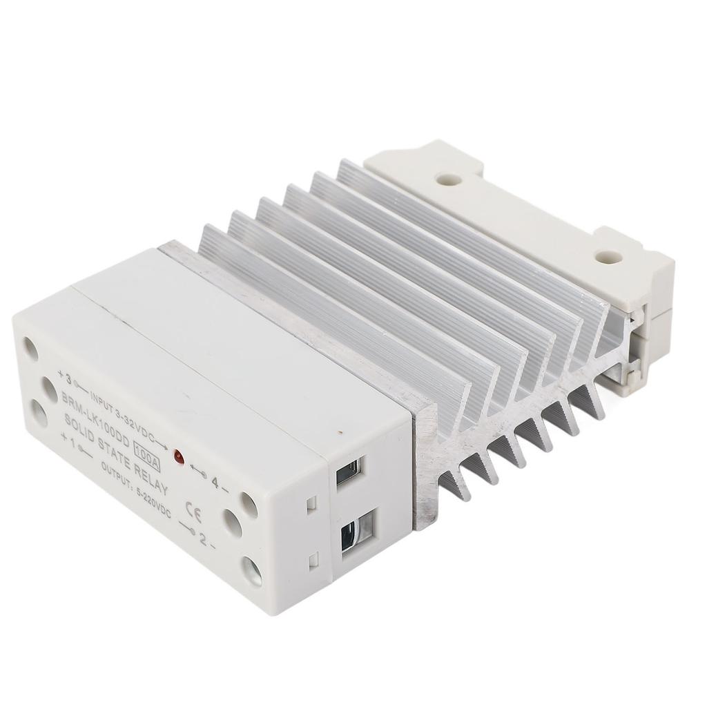 Din Rail Solid State Relay DC 3‑32VDC Input 5‑220VDC Output Integrated Single Phase Solid State Relay with Heat Sink