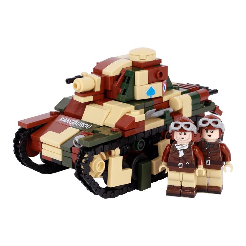 Militär Französisch Renault Leichter Ingenieurpanzer Minifiguren Aufkleber Artilleriefahrzeuge Kleine Partikel Bausteinspielzeug