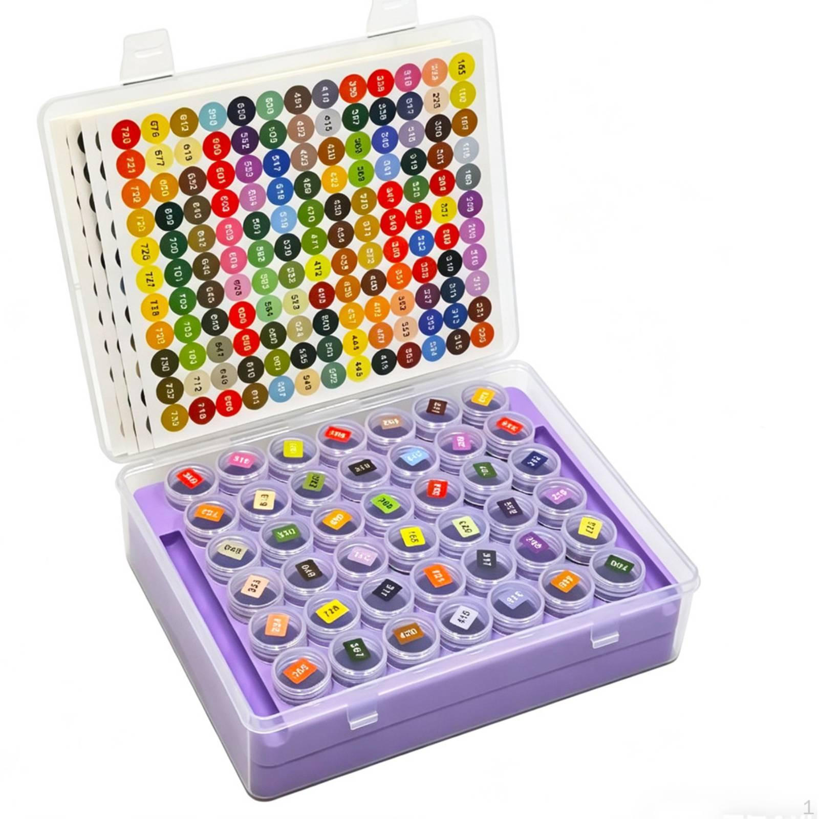 Crystal Bead Art Storage Case MultiCompartment Organizer with Bottles Clear