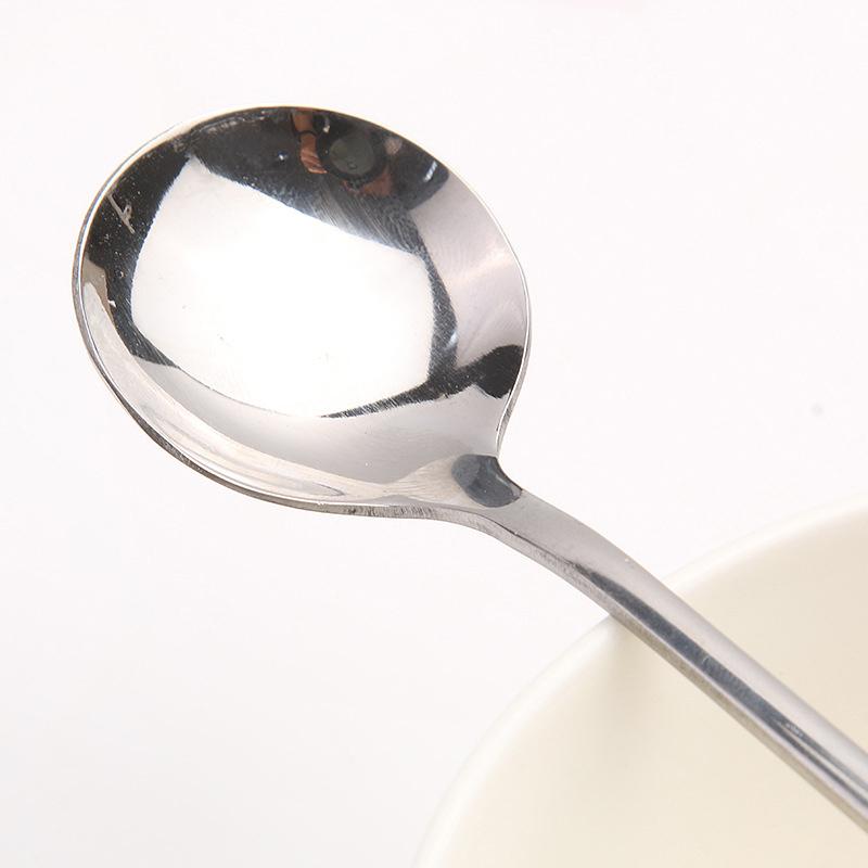 Stainless Steel Spoon Long Handle Coffee Spoon Ice Cream Stirring Spoon Meal Tableware Spoon Household Dinner Spoon Fruit Fork
