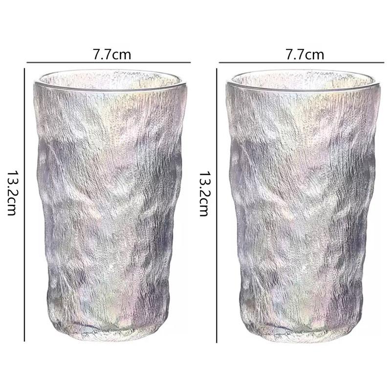 300ml/380ml Modern Colorful Glass Cup Juice Tea Cold Drink Cups Cocktail Glass Drinking Glasses Glacier Wine Glass Holiday Gifts
