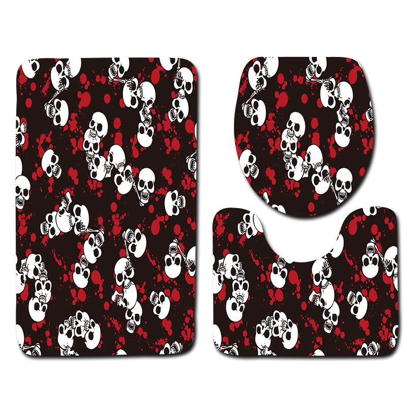 Toilet Three-Piece Floor Mat Bathroom Toilet Carpet Doormat