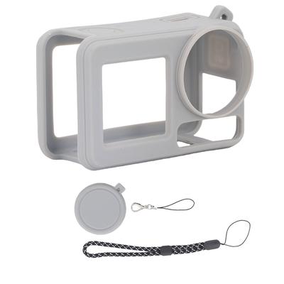 Silicone Cover Fit for Osmo Action 3 4 5 Pro Camera Body and Lens Scratch Proof Protective Case Gray