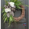 Rustic Hydrangea Wreath Wall Hanging Decor Farmhouse Home Door Or Window With Bow Accent
