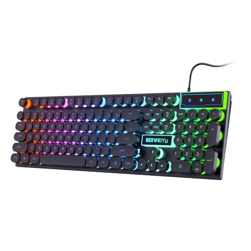 Retro Punk Mechanical Wired Keyboard & Mouse Set for Gaming and Office