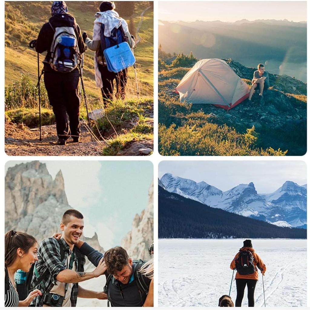 Set of 2 Telescoping and Folding Walking Poles, Ultralight, with T-Handles for Hiking, Camping, Climbing, Walking, Trekking, and Backpacking