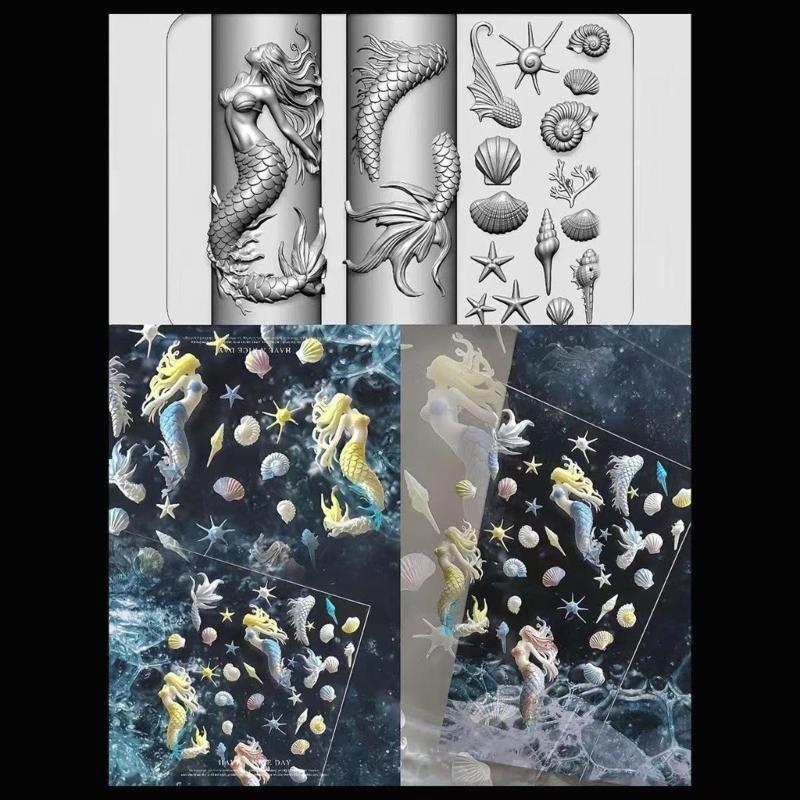 Künstlerische Silikon-Nagelgießform mit Ozeanisch inspiriertem Musterverfahren zur Herstellung von dekorativem Schmuck