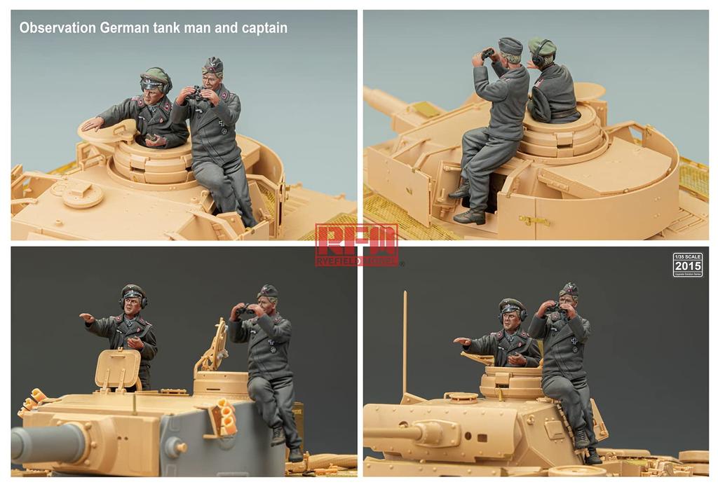 Ryefield Models German Army Tank Crew and Tank Commander Resin Figures Resin Kit RFM2015 1/35