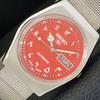 VINTAGE SEIKO AUTOMATIC JAPAN MENS ARABIC RED COLOR DIAL WATCH A701381-5 R206a-a701381