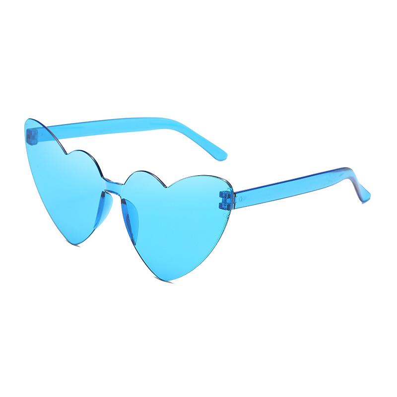 Thin peach heart sunglasses love sunglasses jelly color rimless heart type one-piece glasses candy color eyes