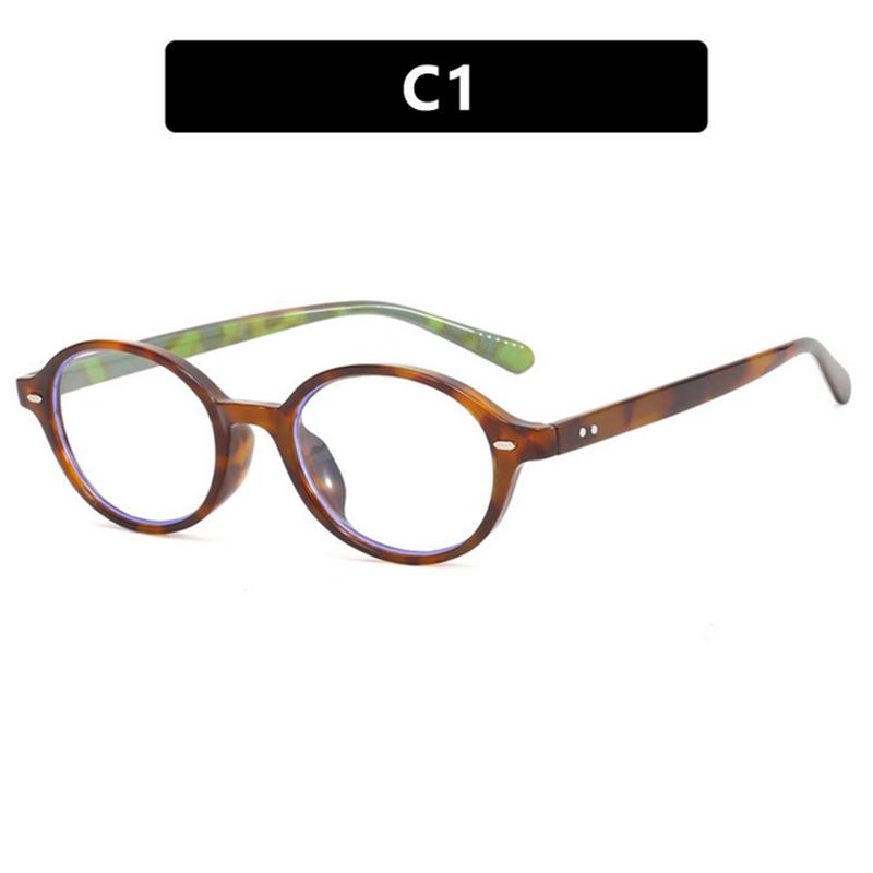 Trendiger Ovaler Mini-Rahmen Optische Brille Retro Künstlerisch Flache Linse Brillen Modebewusster Brillenrahmen Für Kulturelle Gläser