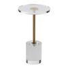 Clear Acrylic End Table, Acrylic Side Table with a Solid Base, 11.9 X 11.9 Inch Round Tabletop, 21.4 Inch High, for Coffee, Drink, Food