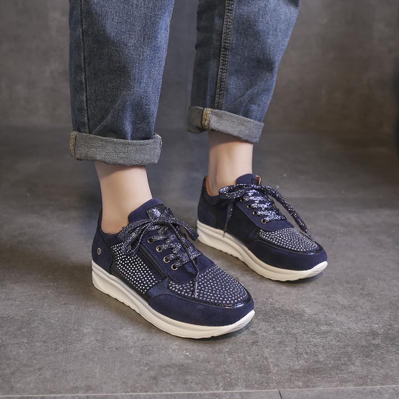 Plus Size Women's Side-Zip Casual Sneakers: Korean Trend Four-Season Shoes