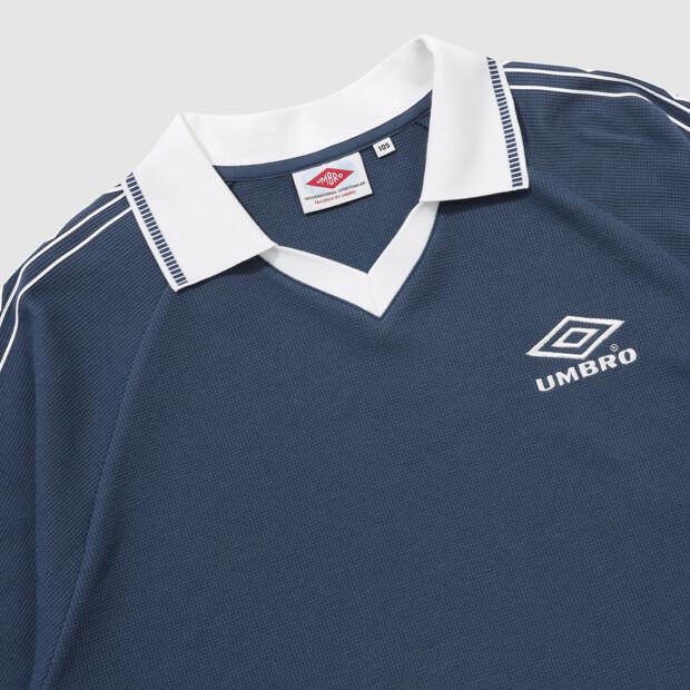 UMBRO Hbl Bloke Og Waffle Short Sleeve Collared T-Shirt Navy (Uq221Crs52)