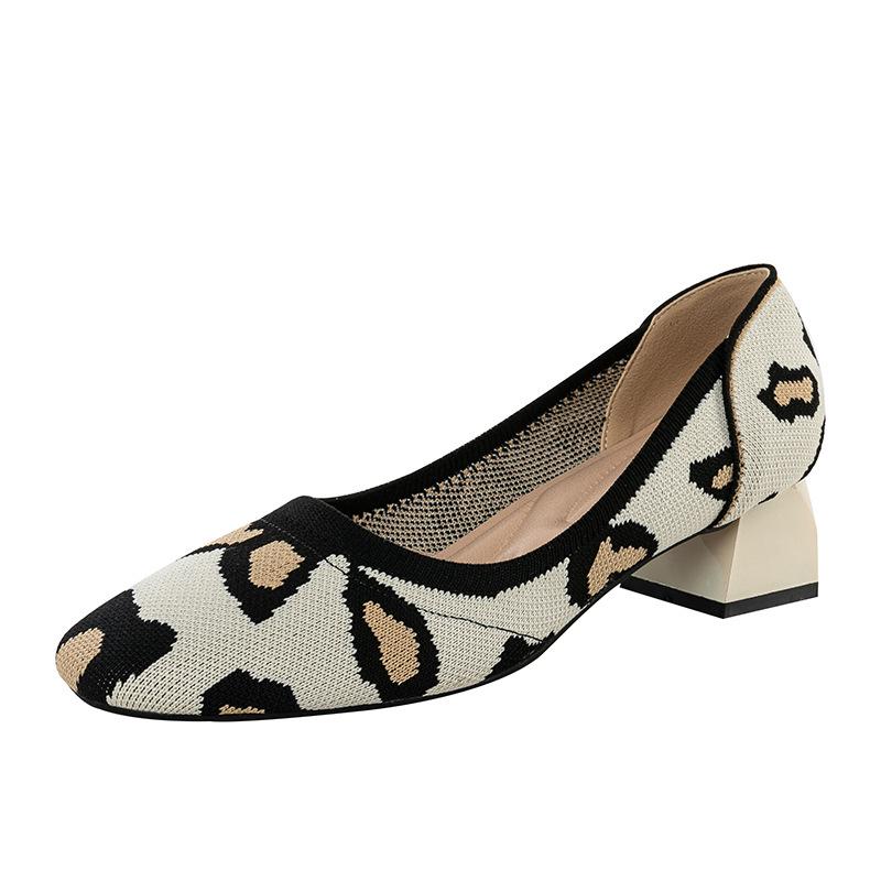 1509 Classic Low-Cut Chunky Heel Square Toe Women's Versatile Casual Shoes