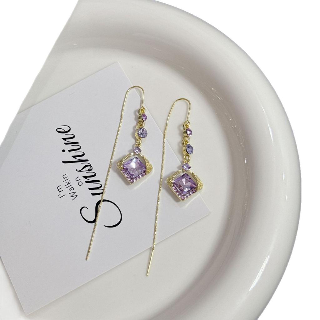 Geometric Ultra-shiny Rhombus Tassel Earrings, Elegant Earrings, High-end, Luxurious and Exaggerated Earrings