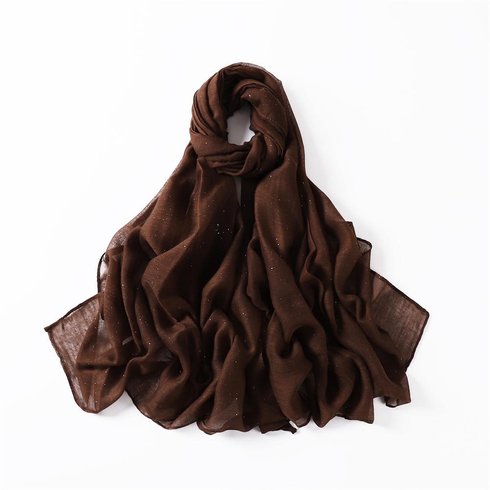 New Summer Shiny Voile Cotton Linen Women Scarf Girls Solid Sunscreen Thin Scarves Soft Foulard Shawl Casual Female Wrap Shawls