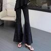 Women's Plus Size High Waist Polka Dot Flare Pants - Summer Slimming Long-Length