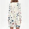 Abiti Midi Casual a Maniche Lunghe da Donna con Stampa Scollo a V Abito Casual