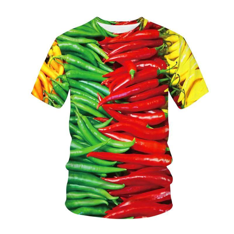 New 3D Printed Men's Round Neck Short Sleeved Casual T-shirt Men's Summer T-shirt