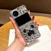 Luxury Diamond-filled Bear Mirror Folding Phone Case For Samsung Anti-drop Cartoon Gril Phone Case