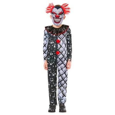 Childrens/Kids Sinister Clown Monochrome Costume