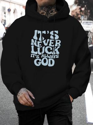 Unisex Casual Versatile Stylish Hoodie, Featuring a Unique New Design with a Print GOD Letter Pattern - a Relaxed Pullover with a Kangaroo Pocket, Mad