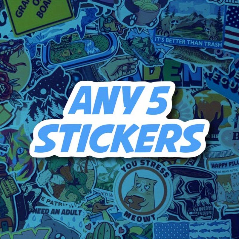 Choose Any 5 Stickers | Custom Sticker Pack | Vinyl Stickers for Laptops, Water Bottles and Tumblers | Choose Your Stickers Bundle