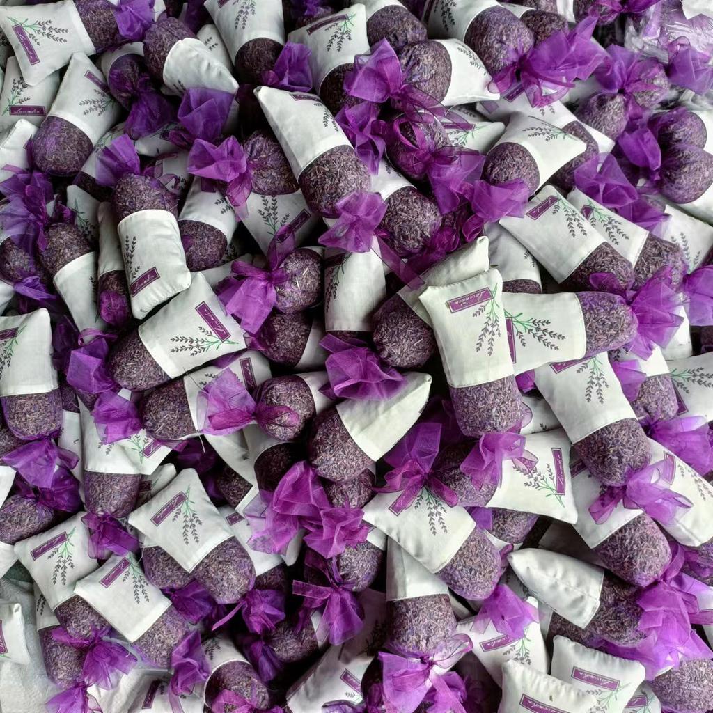 Lavender Purple Mesh Cotton Drawstring Pouch Sachet for Storage with Logo Printing