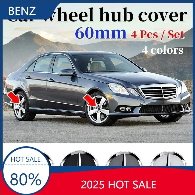 BWE1 W201 2025 Car For Mercedes Benz AMG 4pcs 60mm Car wheel Hub Cap Emblem badge for Mercedes Benz C180 E300 GLC W163 W166 W167 W204