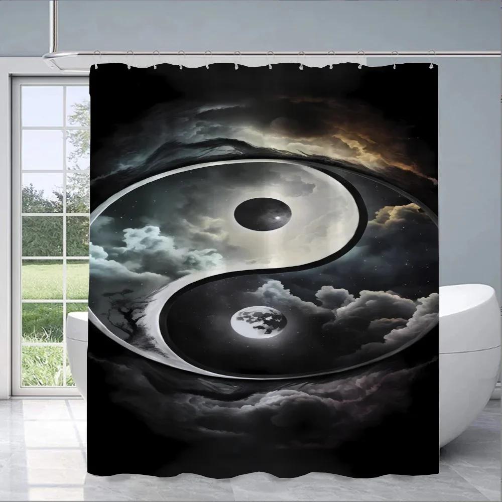 

Chinese Taiji Yin Yang Eight Diagrams Shower Curtain For Bathroom Accessories Folding Partition Curtains Bath Bedrooms Quarto W60H190(CM)-1 Pcs