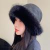 Autumn and Winter New Hat Women's Imitation Mink Bucket Hat Winter Warm Plush Thickened Mongolian Hat