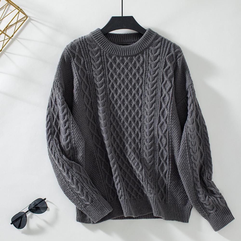 

Свитер Twist, однотонный свитер с круглым вырезом на осень и зиму для женщин XL бежевый