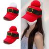 Christmas Baseball Hat Unisex Cosplay Costume Lovely Bobbles Santa Hat Stage Props Hat Festival Headwear for Adult Teens