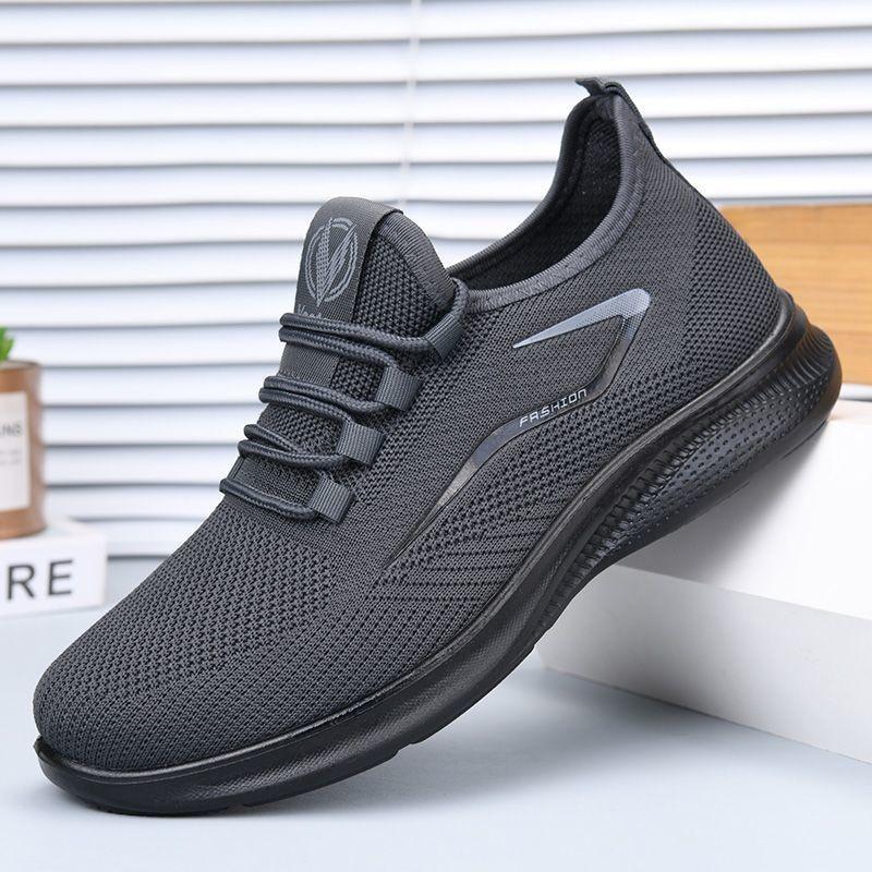 Large Size Men's Shoes Spring and Autumn New Shallow Mouth Lightweight Single Shoes Soft Sole Comfortable Mesh Shoes Outdoor Casual Sports Shoes