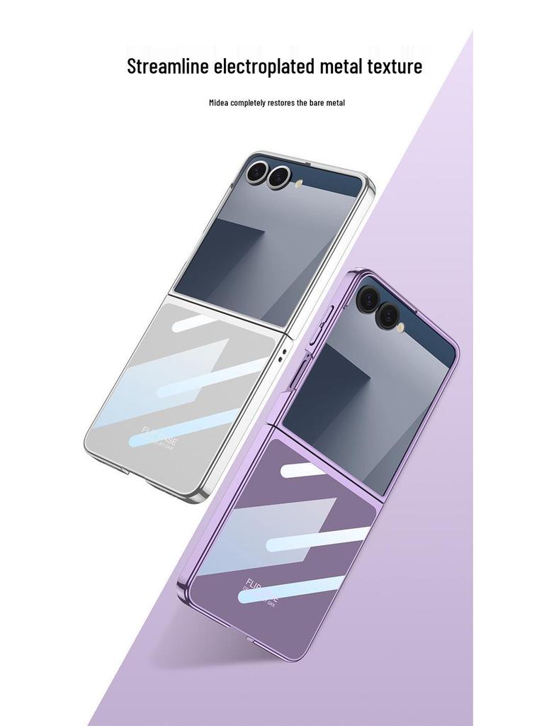 Samsung Z Flip7/6/5 Galvanisiert Transparente Faltbares Handyhülle - PC Hartschale Anti-Drop Schutzhülle