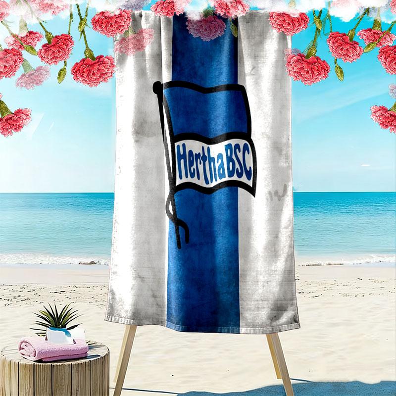 Hertha Legacy Print Beach Towel, Large Soft Quick Dry Towel for Beach Camping Swimming