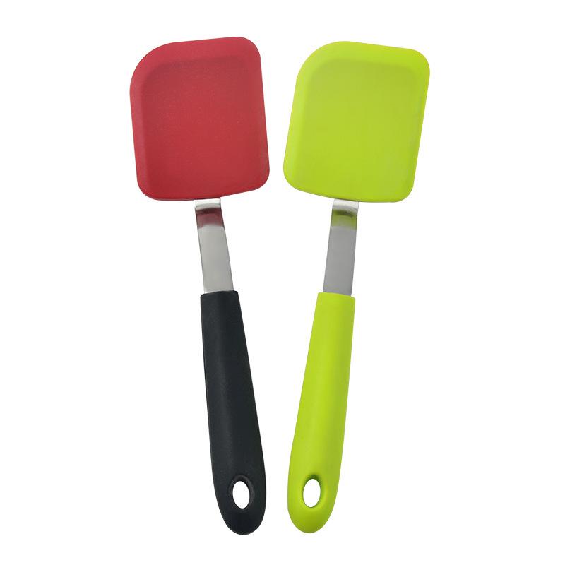 Stainless Steel Handle Silicone Frying Spatula - Mini Stir-fry Kitchen Utensil