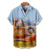 Shirts For Men 3d Vintage Fashion Violin Rocker Printed Rockabilly Hawaiian Shirt Short Sleeve Tops Outdoor Street Clothing