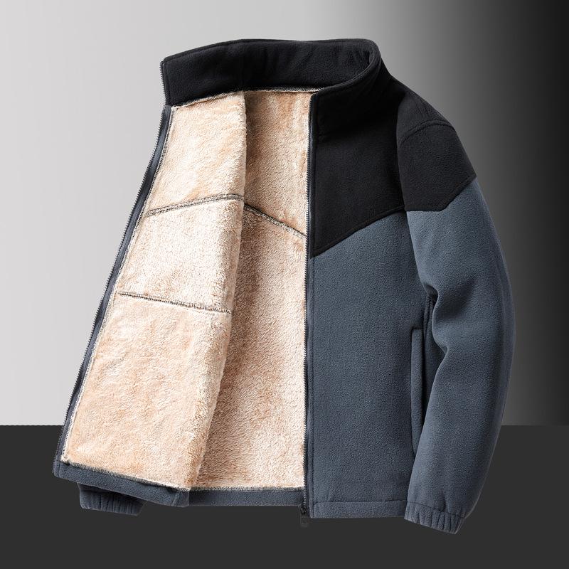 Men's Lambswool Winter Jacket - Thick Velvet, Versatile Sports Top, Plus Size Available