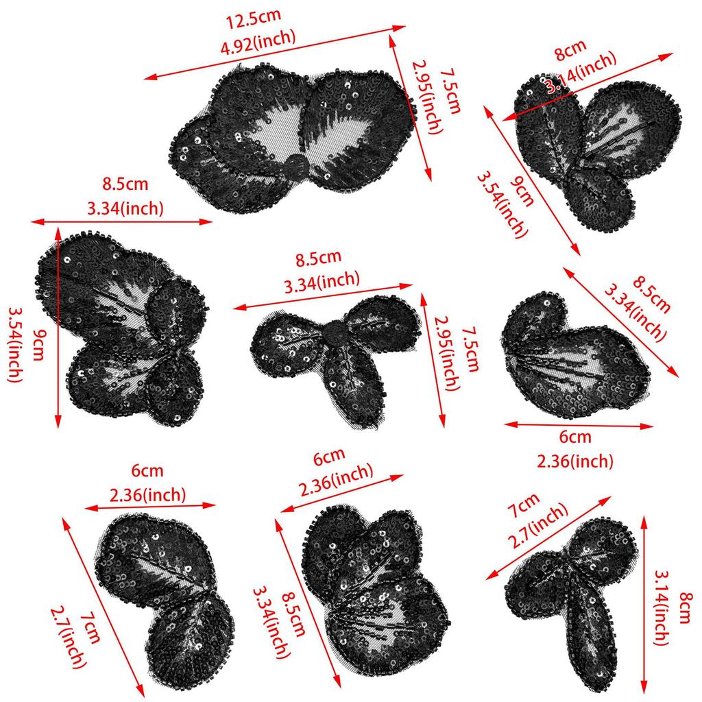 Handmade Embroidery Butterfly Leaf Sequins Decorative Applique Clothes Shoes And Hats Sweater Clothing Patch Cloth Sticker Accessories