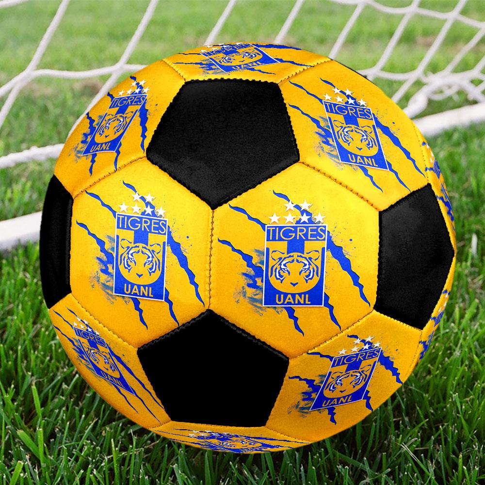 1pc Tigres UANL Soccer Ball Size 5 Indoor Soccer Ball Fashion Colorful Backyard Game - Great For Sports Fans Gift HE59