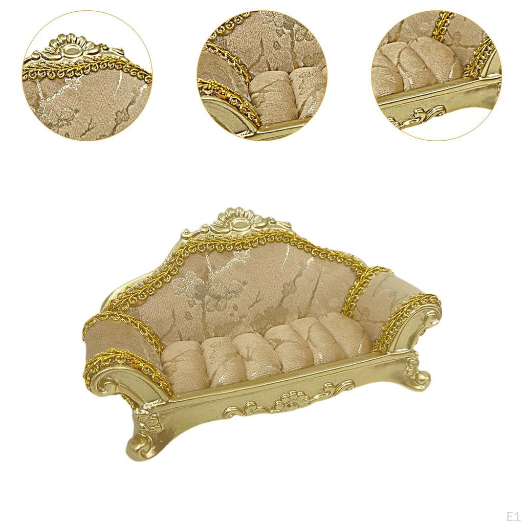 Couch Jewelry Display Stand Earring Stud Home Decoration Dollhouse Ring Bearer Box Rings